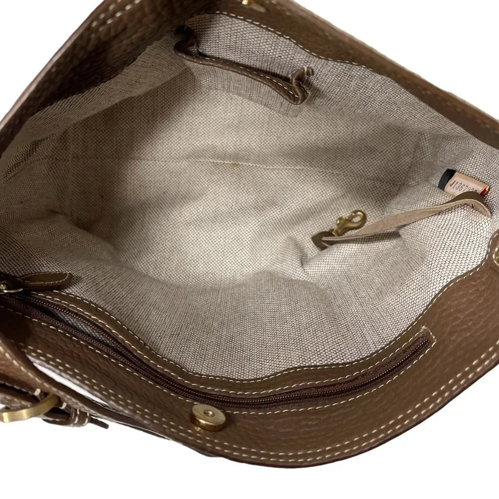 Dooney & Bourke Purse Monogram Canvas Vintage Shoulder Bag Satchel Brown Y2K